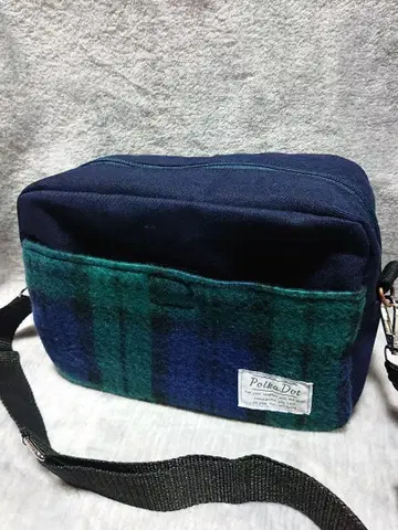 그린 체크 숄더백