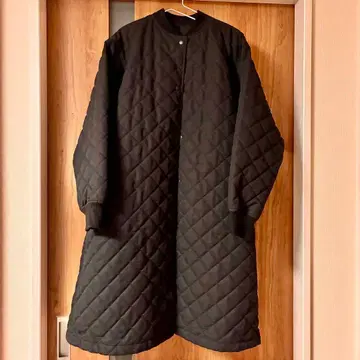 M 사이즈 무인양품 워셔블 퀼팅 코트 블랙