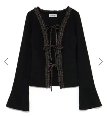 BUBBLES 체크 프릴 상의 블랙