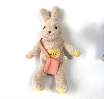 토끼 봉제 인형 핑크색 백 포함 길이 약 20cm