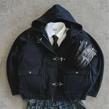 블렘 빈티지 헤비 웨이트 파이어맨 지퍼 후드티