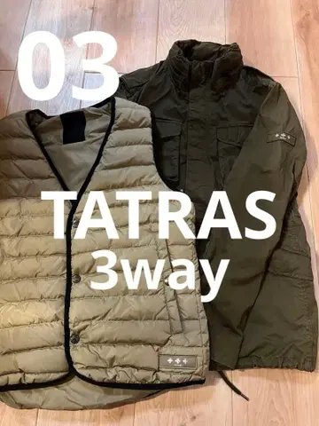 [ 3WAY ] TATRAS 밀리터리 자켓 다운 베스트 카키 M 상당