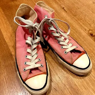 90s USA 컨버스 올스타 HI 핑크 US9 27.5cm 둘러싸인 로고