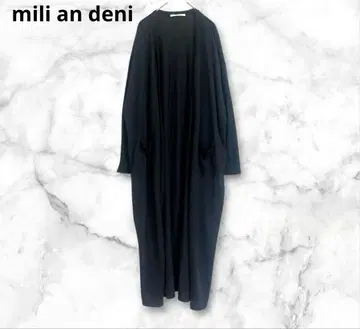 밀리안데니 블랙 긴팔 가디건 롱 기장 L 비침 심플 무지