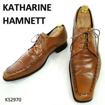 캐서린 햄넷 롱노즈 천연 가죽 외날 브라운 26cm