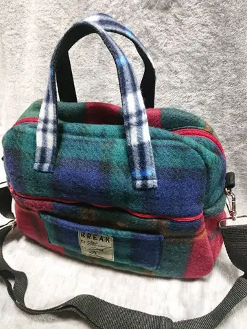 체크 플리스 백