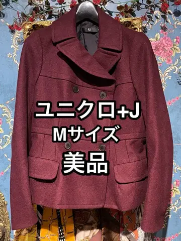 M 유니클로 +j 코트 와인 보르도 여성용 UNIQLO 플러스j