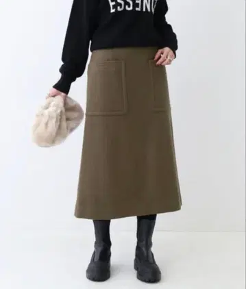 스픽 앤 스팬 Spick&Span 비버 멜톤 트라페즈 스커트