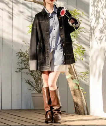 [ 완판템 ] mideal 데님 오버 자켓