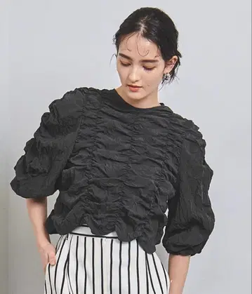 UNITED ARROWS 와셔 셔링 블라우스