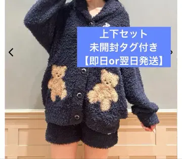 젤라또피케 스노우 베어 자카드 가디건 & 숏팬츠 네이비