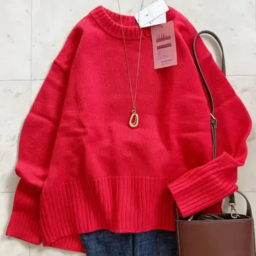 택 포함 새상품 결론 시리즈 스타일 마스터 니트 빨간색 38