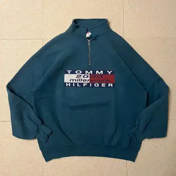 90s USA제 Tommy Hilfiger 하프 지퍼 맨투맨