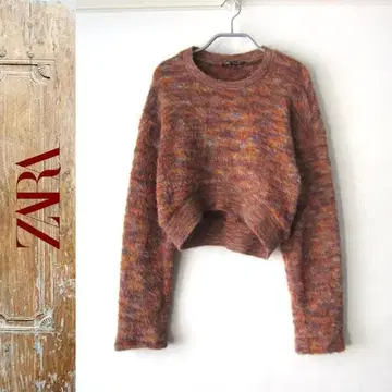 새상품급 ZARA/자라 모헤어 터치 숏 기장 니트 스웨터 S