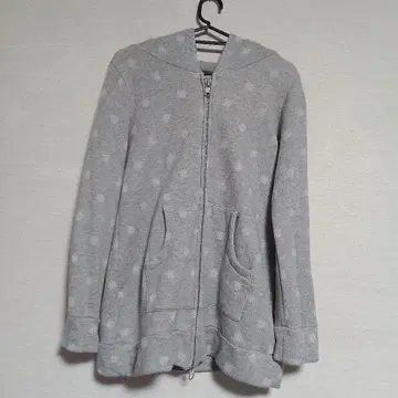 [스나오쿠와하라] 그레이 패턴 후드 부착 롱 후드티 여성용 M