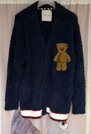 미사용 새상품 젤라또피케 홀리데이 젤라또 베어 자수 가디건 네이비