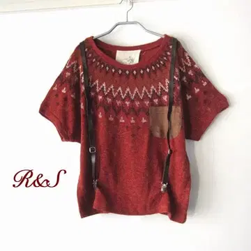 새상품급 R&S 서스펜더 니트 반팔 스웨터 M