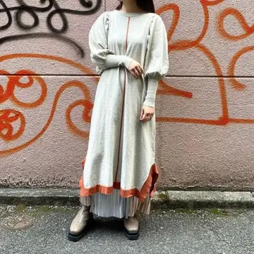 오즈모시스 원피스 니트 원피스 그린 캐주얼 코디