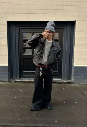 90's unknown 크롭 가죽 자켓 City boy