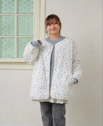 꽃무늬 플리스 자켓