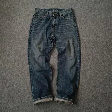 UNIQLO 구형 택 인디고 데님 32inch 페이드감 청바지