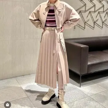 릴리 브라운 자켓 플리츠 스커트 세트