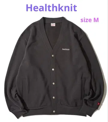 Healthknit V넥 맨투맨 가디건 M 차콜 그레이