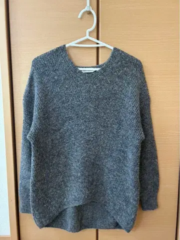 LEPSIM 리프심 그레이 V넥 니트 스웨터 긴팔