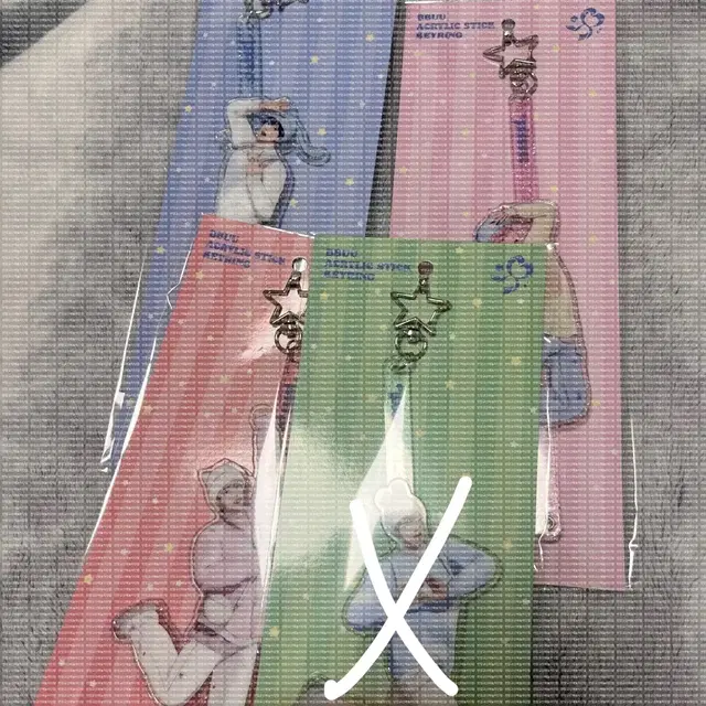 플레이브 뿌 뿌우 플뿌 아크릴 스틱 키링 스탠드 예노밤은하