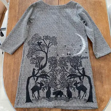 그라니프 원피스 헤링본 동물 패턴 애니멀 F