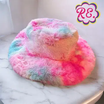 [컨디션 최상] RE. 코튼 캔디 BIG 햇 퍼 버킷 햇 핑크