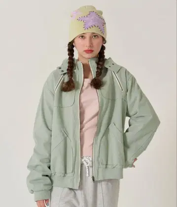 Tinajojun 집업 후드 부착 봄버 자켓