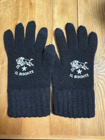 미사용 IL BISONTE / 일비종떼 니트 장갑 블랙 검정