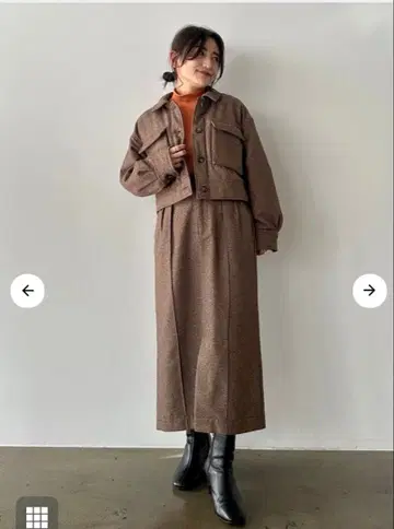 STRATA 트위디 패딩 자켓 & 트위디 센터 코바 스커트