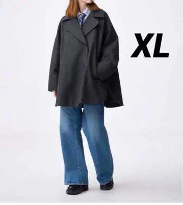 새상품 코지 멜톤 케이프 코트 XL GU