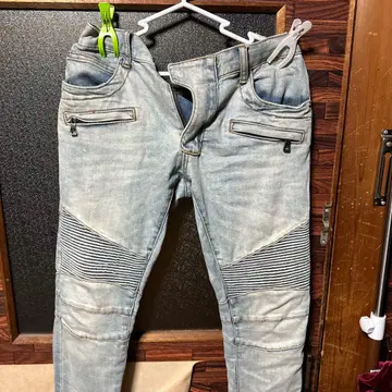 mnml 스트라이프 디자인 스키니 데님