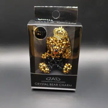 GAD 크리스탈 베어 참 골드 블랙
