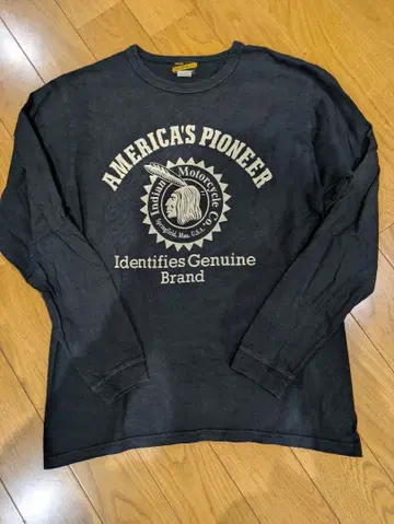 인디언 모터사이클 긴팔 티셔츠 블랙