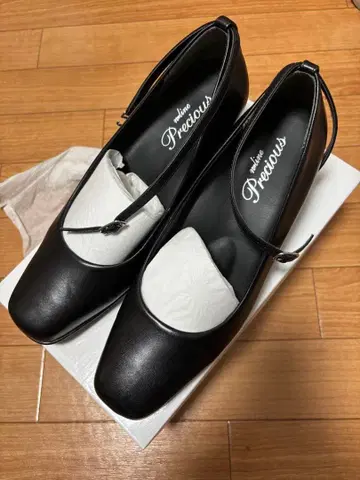 아오야마 양복 nline Precious 블랙 스트랩 펌프스 24.5