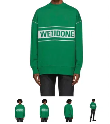 WE11DONE 웨일던 반사 로고 맨투맨 그린