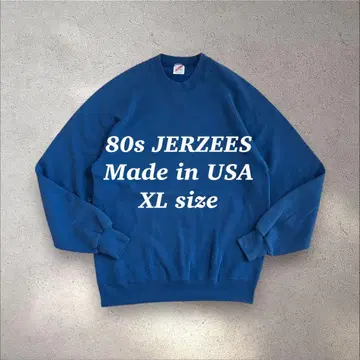80s USA제 JERZEES 맨투맨 파랑 XL 사이즈 페이드 무지4