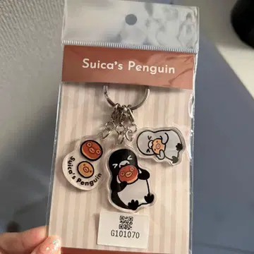 Suica 펭귄 키링 빵 아크릴 키링
