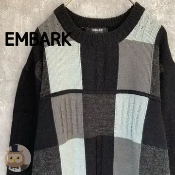 [택 포함] 레트로 디자인 울 니트 스웨터 남성용