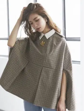 세븐텐 체크 판초