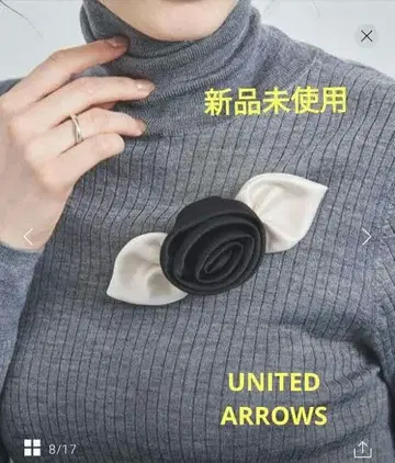 [미사용 새상품] 애로우즈 새틴 로즈 브로치 코사지