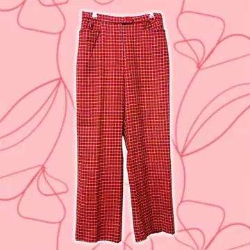 가격 인하 vintage 레트로 로키에 레드 체크 슬랙스 팬츠