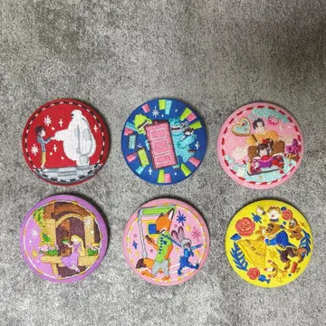 [ 새상품 ] 디즈니 자수 캔뱃지 컴플리트 세트 디즈니 캔뱃지 자수