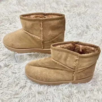 [빈티지] 숏 어그 부츠 스노우 방한 카멜색 23.5cm