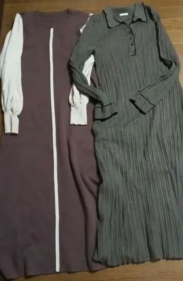 묶음 판매 여성용 롱 원피스 니트 원피스 폴로 원피스