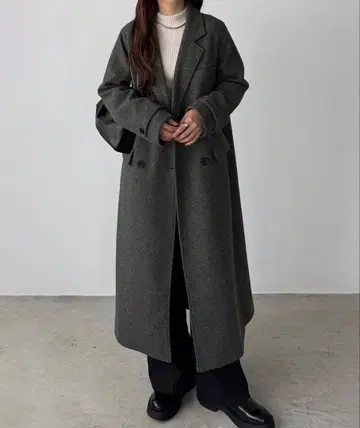 callautia 더블 버튼 롱 체스터 코트